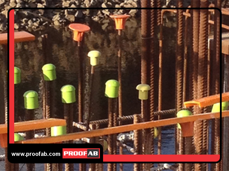 اجرای کلاهک قارچی امن در سر  میلگردهای عمودی