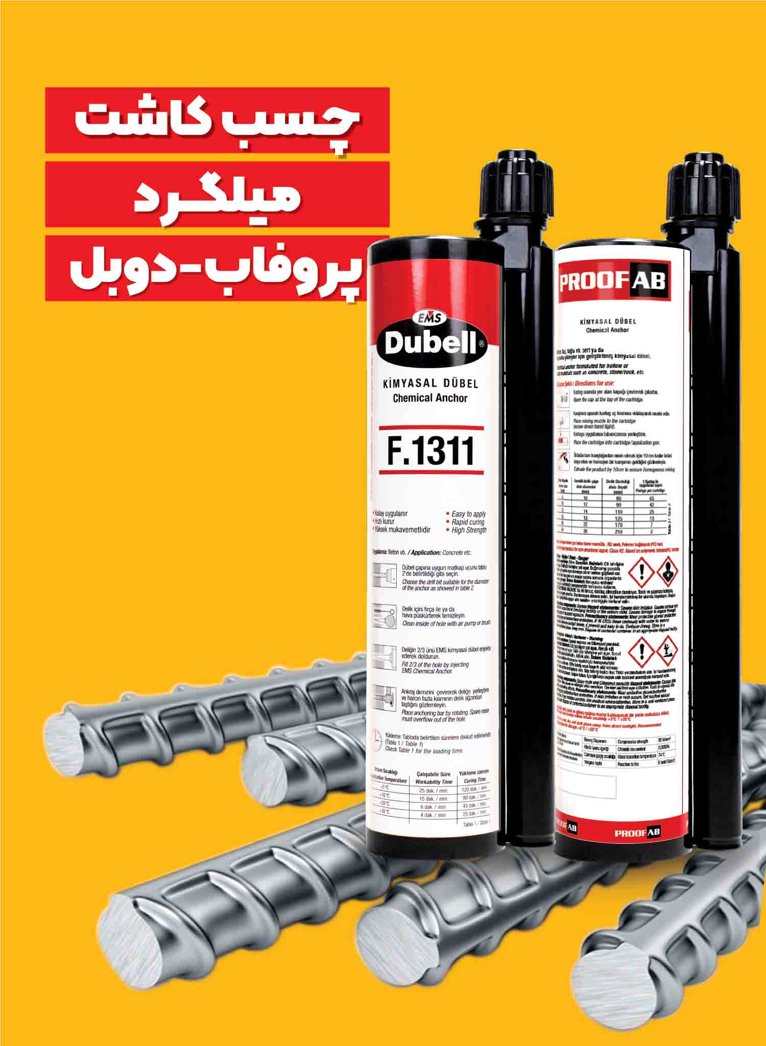 چسب کاشت میلگرد پروفاب